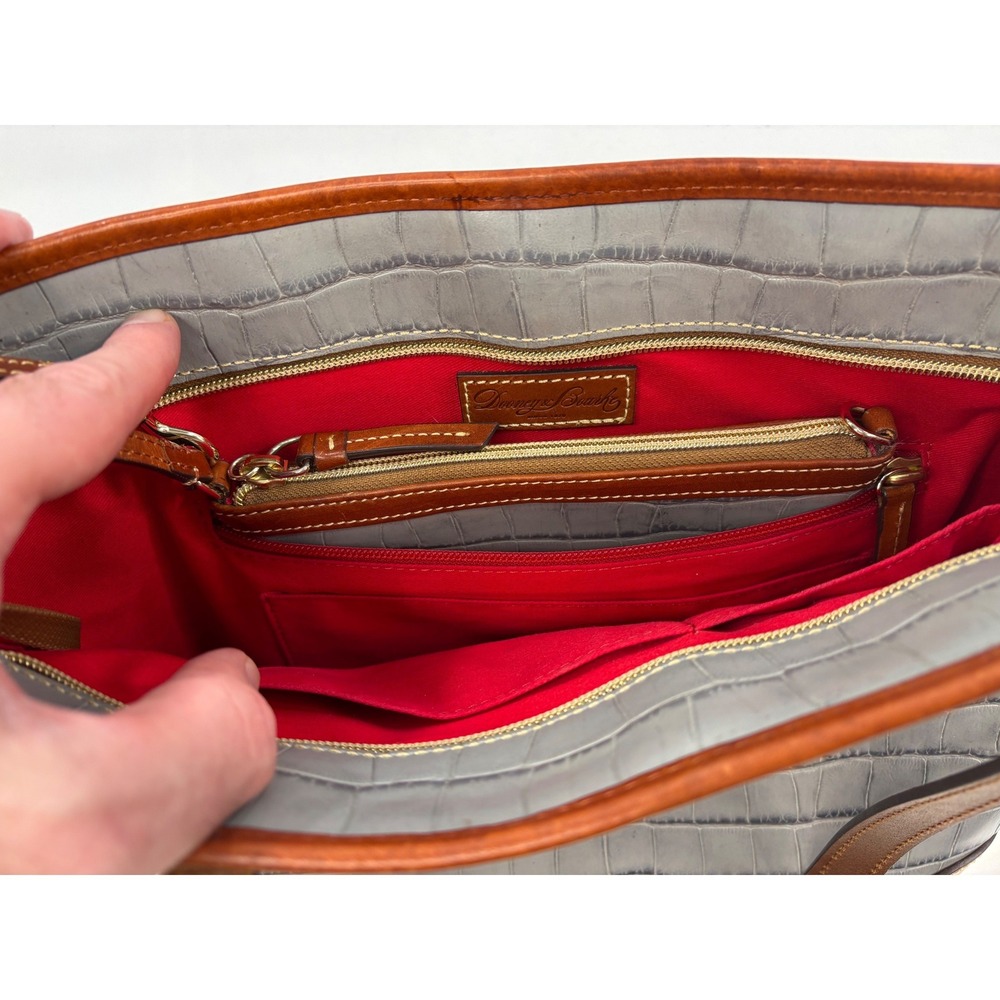 Dooney & Bourke Tote Bag in a Gray Crocodile-Embossed Leather Finish - Picture 16 of 16
